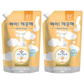 라이온 아이깨끗해 핸드워시 순 파우더향 리필용, 1.8L, 2개 (15,320원)