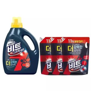 비트 스트롱세븐 일반 3L 용기, 1개 + 일반드럼겸용 2.22L 리필, 3개 (T멤19,380원) (무료)