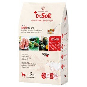 더독 노령견용 강아지 닥터 소프트 사료, 소, 3kg, 1개 (20,550원)