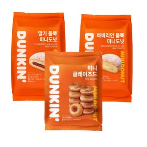 던킨 미니도넛, 딸기 듬뿍 250g 1팩 + 바바리안 250g 1팩 + 글레이즈드 135g 1팩, 3팩 (11,495원/무료) 광고