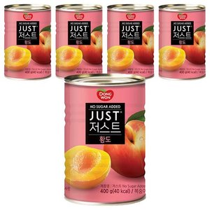 동원 JUST 노슈가 황도 2절 통조림, 400g, 5개 (5,500원)