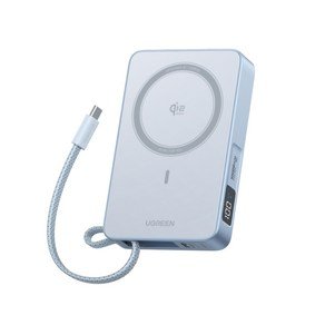 유그린 UGREEN 유그린 MagFlow Qi2 25W 10000mAh 무선 충전 보조배터리 일체형 맥세이프 보조배터리 30W C타입 케이블 내장형 파워뱅크 아이폰17 프로맥스/16 호환, Blue, PB773 (65,800원)