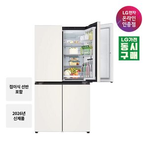 LG 디오스 AI 오브제컬렉션 냉장고(매직스페이스) T876MEE111 1등급 870L 4도어 26년 신모델(1,970,000원/무료)