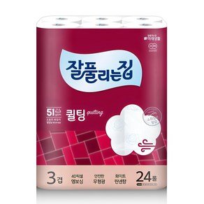 잘풀리는집 퀄팅 3겹 화장지, 30m, 24개입, 1개 (11,920원)