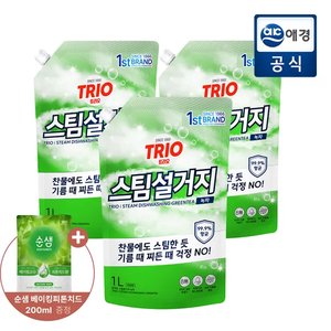 트리오 녹차 주방세제 1L 3개+순샘 주방세제 200ml (7,870원) (무료)