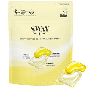 스웨이 식기세척기 액체 캡슐 세제 레몬향 55입, 440g, 1개 (9,900원)