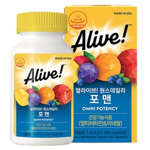 얼라이브 원스데일리 포 맨 멀티비타민, 80정, 1개 (23,320원) (무료)