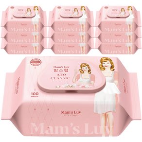 맘스럽 아토클래식 물티슈 독일 더마 테스트인증 저자극 소프트 캡형 40g 100매입 10개 (6,680원)