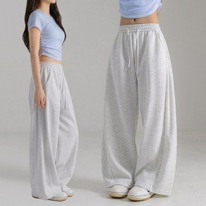 허블리 체형커버 여성 사이드핀턱 와이드팬츠 트레이닝바지 (14,060원)