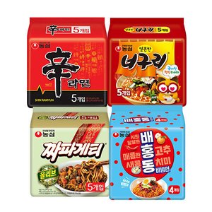 신라면 5입+너구리 5입+짜파게티5입+배홍동 4입 (총 19봉) (13,990원) (무료)