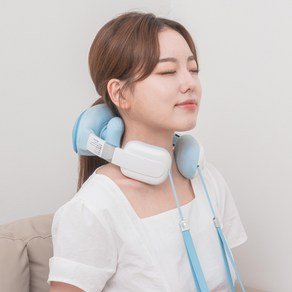 릴렉스파 목 어깨 마사지기 무선 온열 H형 승모근 겨울 벨벳 원단 안마기, 파란색, 파란색 (27,450원)