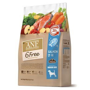 ANF 생후 4개월 이상 인도어 독 식스프리 건식사료, 연어, 6kg, 1개 (49,840원)