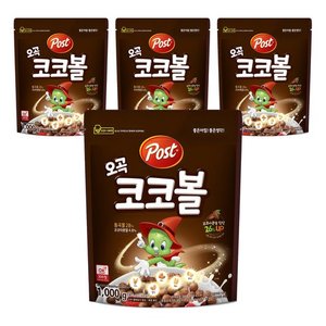 포스트 오곡 코코볼 시리얼, 1kg, 4개 (26,500원/무료)