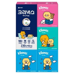 크리넥스 코튼처럼 부드러운 프리미엄 미니티슈 카카오프렌즈, 230매입, 6개 (5,820원)