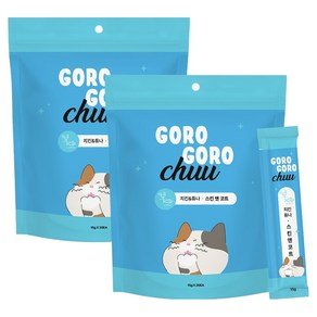 gorogoro 고양이 츄 치킨 튜나 스킨 앤 코트 짜먹는 간식 30p, 450g, 2개, 혼합맛(닭가슴살/참치) (7,750원)