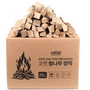 코멧 3중 방습 국산 참나무 장작, 20kg, 1개 (18,490원)