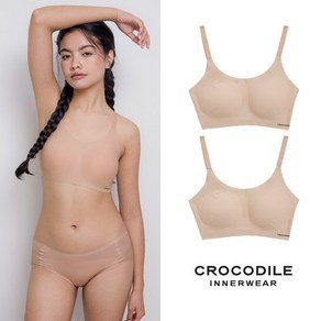 크로커다일이너웨어 크로커다일 쉘론 스트랩 브라 2종세트 (18,490원)