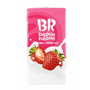 배스킨라빈스 베리베리 스트로베리 우유 190ml, 48개 (12,900/무료)
