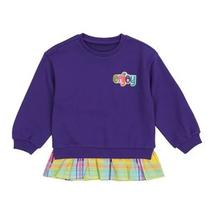 티파니 키즈 퍼플 체크 배색티셔츠 (18,240원/2장이상무료)