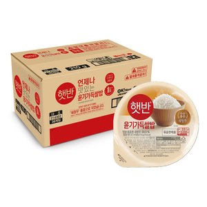 CJ 햇반 백미 새청무쌀 윤기가득쌀밥 210g 36개 즉석밥 (34,400원/무료)