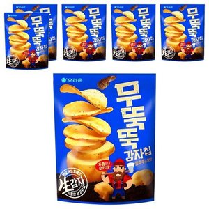오리온 무뚝뚝감자칩 통후추 소금맛 과자, 60g, 6개 (7,500원)
