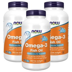나우푸드 멀레큐럴리 디스틸드 오메가3 1000mg 피쉬 소프트젤, 200정, 3개 (45,220원)