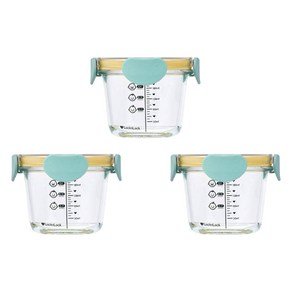 락앤락 리틀럽 디어 밀폐캡 원형 이유식 용기, 260ml, 스카이블루, 3개 (11,550원)