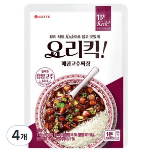 롯데웰푸드 요리킥 매콤고추짜장, 170g, 4개 (7,960원)