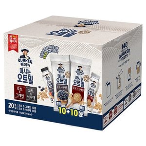 퀘이커 마시는 오트밀 그레인 서리태 낱봉팩 10+10 (13,210원/무료)