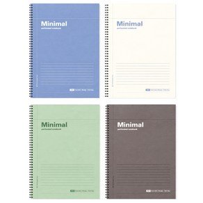 탐사 미니멀 A4 뜯어쓰는 스프링 노트 65p, 혼합색상, 4개 (9,590원)