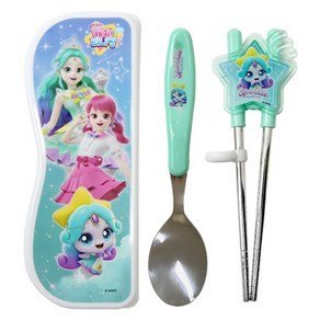 르번 아동용 슈팅스타 캐치티니핑 스푼 양손 교정 젓가락 케이스 세트, 초롱핑, 1세트 (8,190원)