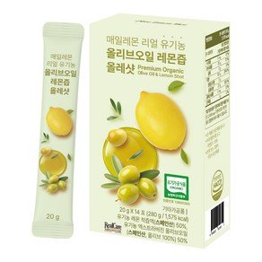 리얼케어 매일레몬 리얼 유기농 올리브오일 레몬즙 올레샷 14p, 280g, 1개 (8,400원)