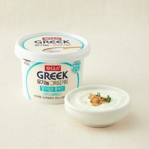 후디스그릭요거트 일동후디스 유기가공식품 인증 유기농 그릭요거트 달지않은 플레인, 450g, 1개 (6,500원)