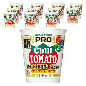 컵누들 PRO 고단백 저당질 더욱 염분 최소 칠리 토마토 누들 맛 그대로 닛신식품 컵라면 80g ×12개, 컵 누들 PRO 고단백 및 저당분, 저염 칠리 토마토, 12개 (39,610원)
