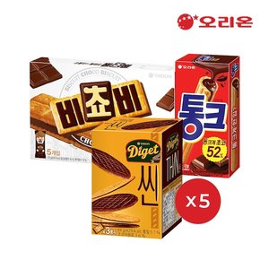 비쵸비 125g 5개 + 통크 45g 5개 + 다이제씬 84g 5개 (19,270원) (무료)