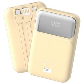 팬톤 PD 22.5W 초고속충전 대용량 케이블 일체형 미러 보조배터리 10000mAh PGB-20, Lily Cream (17,950원)