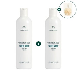 더바디샵 화이트 머스크 바디로션 400ml 1+1 +샤워볼 (27,880원/무료)