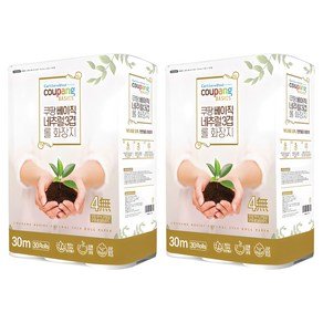 쿠팡베이직 네추럴 3겹 천연펄프 롤화장지 30m, 30개입, 2개 (22,490원)