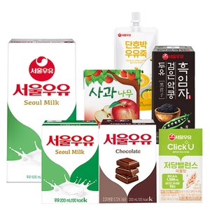 서울우유 멸균우유 200mlx24개 / 초코 딸기 저당밸런스 주스 탕비실 간식 (3,900원) (네멤무료)