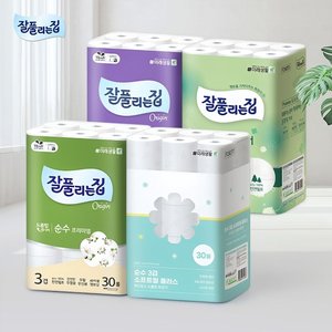 잘풀리는집 순수클로버 천연펄프 화장지 27M x 30롤 x 2팩 (20,865원) (무료)