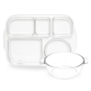 리빙메이트 국산 트라이탄 식판세트, 투명, 1세트, 식판 + 볼 (17,400원)