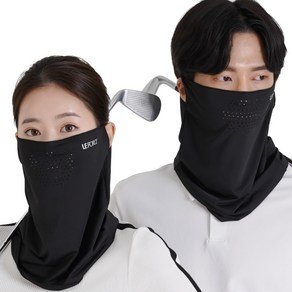 르포스 자외선차단 쿨 스포츠 골프 마스크 1+1, 블랙+블랙, 1세트 (12,420원)