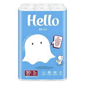 헬로 순수 천연펄프 3겹 데코 롤화장지, 30m, 30개입, 1개 (11,170원)