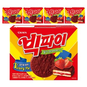 크라운 빅파이 딸기, 216g, 5개 (6,200원)