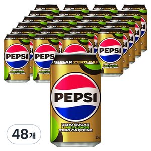 펩시 제로 슈거 라임향 제로 카페인, 355ml, 48개 (25,390원)