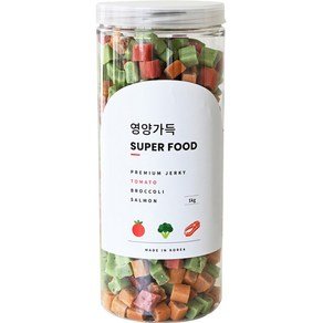 제로랩스 강아지 국내산 영양가득 져키, 혼합맛(토마토/브로콜리/연어), 1kg, 1개 (13,220원)