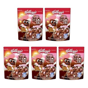 첵스초코 오곡으로 만든 마시멜로 시리얼, 400g, 5개 (23,100원/무료)
