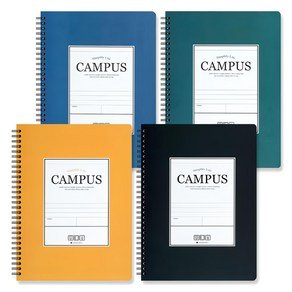 포포팬시 캠퍼스 스프링 노트, 블랙 + 네이비 + 머스타드 + 그린, 1세트 (8,790원)