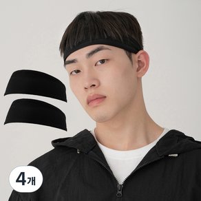 탐사 스포츠 냉감 퀵드라이 프리미엄 헤어밴드, 블랙, 4개 (7,490원)