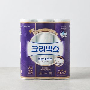 크리넥스 데코&소프트, 3겹, 28m, 24롤, 2팩 (24,400원/무배)